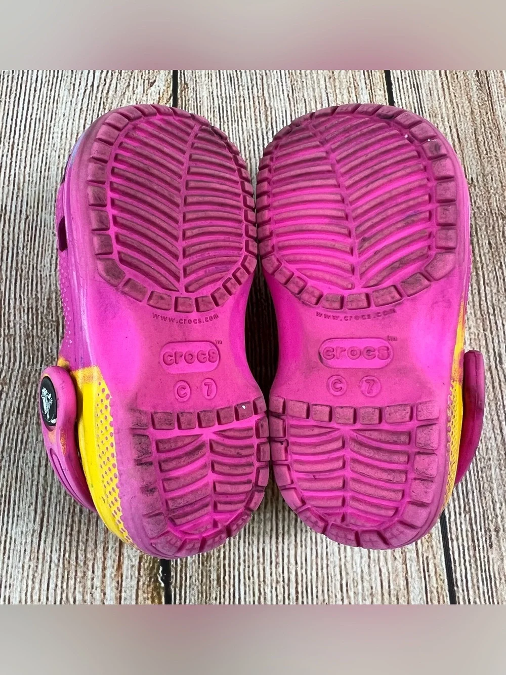 Crocs Classic Pink Tie Dye Slip On Clogs Children’s Kids Size 7